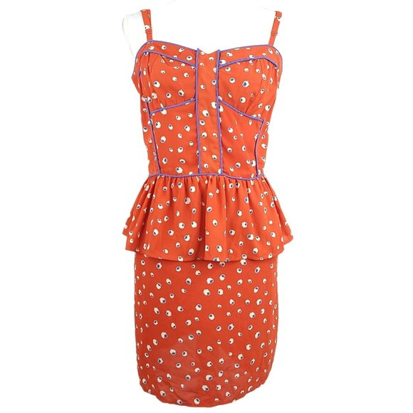 Pure Sugar Sundress Womens Size L Spaghetti Straps Red Blue Floral Dress NEW - Picture 3 of 11